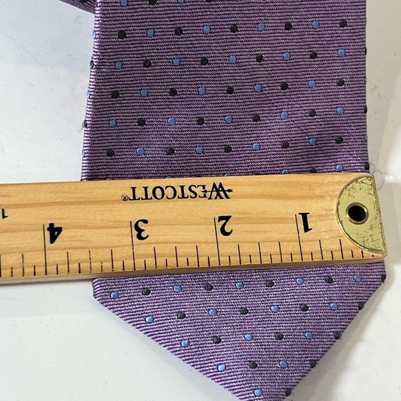 Robert Talbott Carmel Hand Sewn Made in USA 100% Silk Purple Polka Dot Tie - Picture 9 of 9